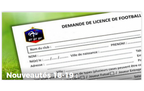 Saison 2018-2019 : Dématerialisation des demandes de licences