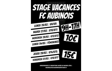 Stage vacances !