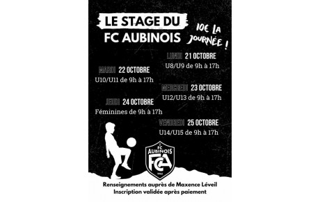 Stage vacances !