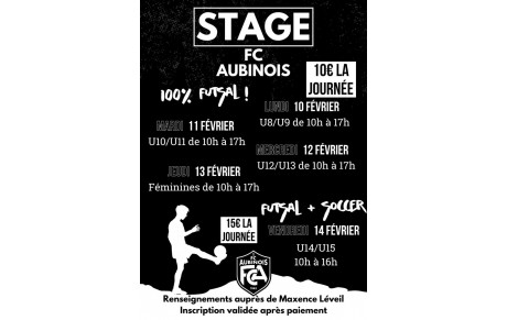 Stage vacances !