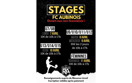 Stage vacances !